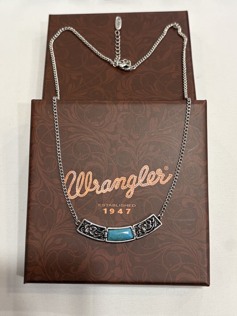 WRANGLER Stone Bowed Engraved Necklace