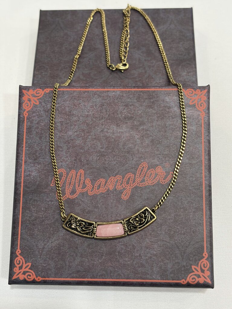 WRANGLER Stone Bowed Engraved Necklace