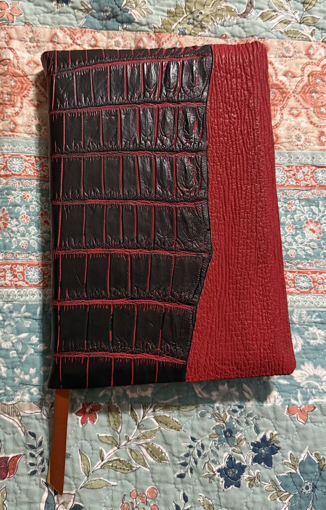 Crocodile/Shark leather Bible rebind Thomas Nelson Thinline KJV