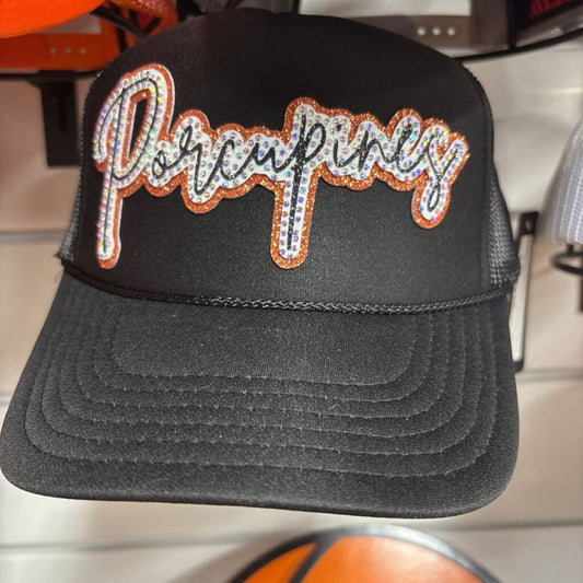 Black porcupine rhinestone OTTO trucker