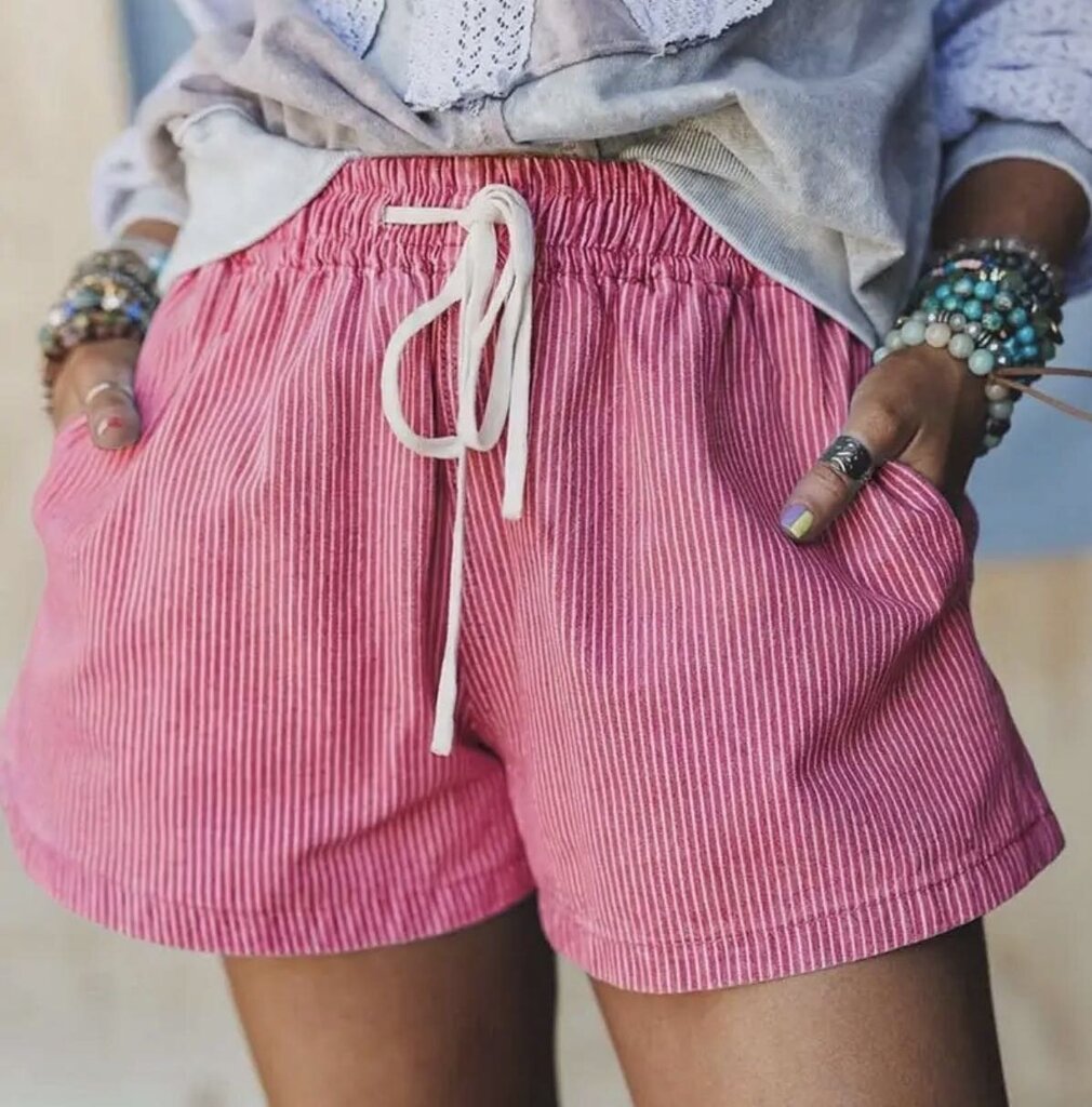 Denim Stripe Shorts