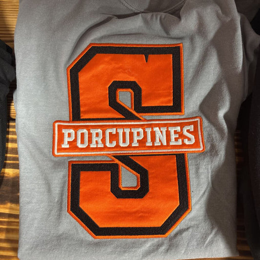 Gray comfort color S porcupine logo small