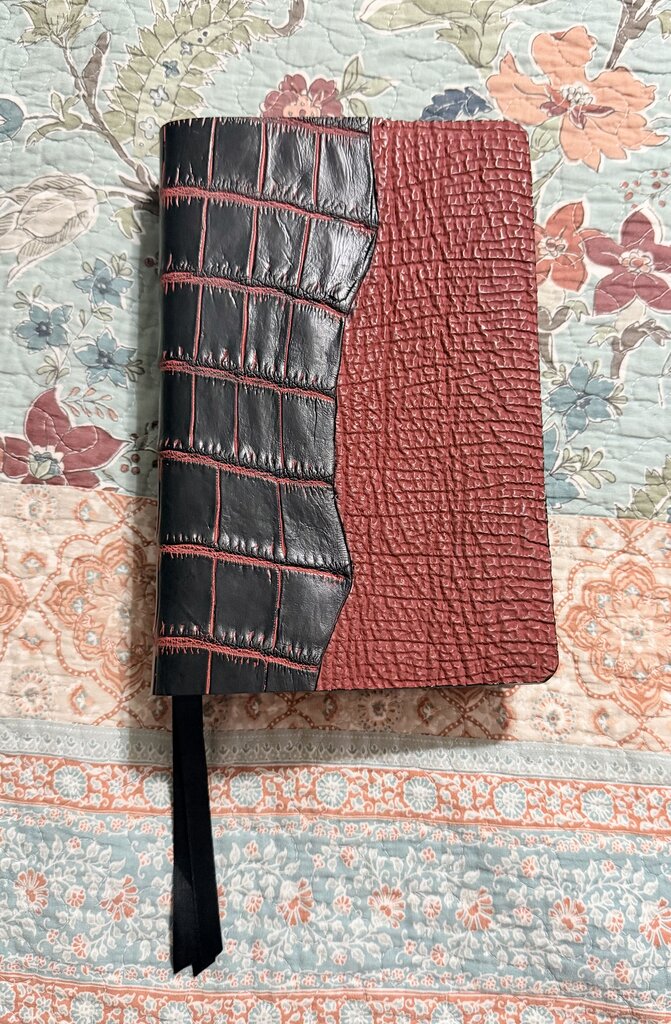 Crocodile/Shark Bible Rebind, Goatskin Lining, Holman Personal Size Large Print KJV