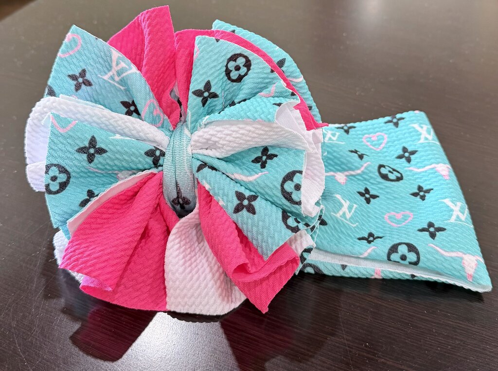 Tx messy pink tuq LV longhorn headwrap