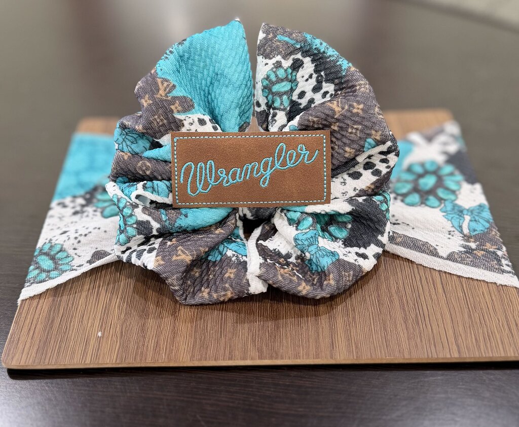 Tuq and Lv squash blossom headwrap wrangler patch