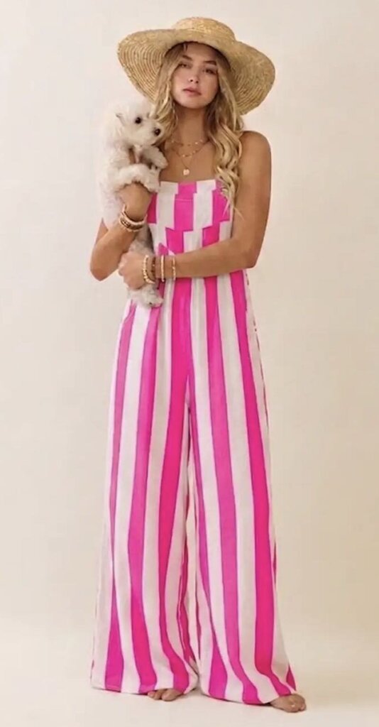 Pink Stripe Jumpsuit