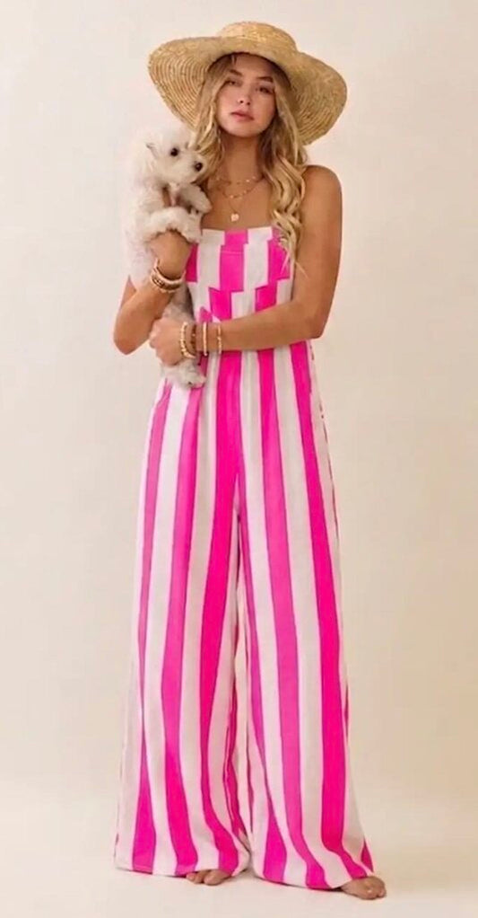 Pink Stripe Jumpsuit