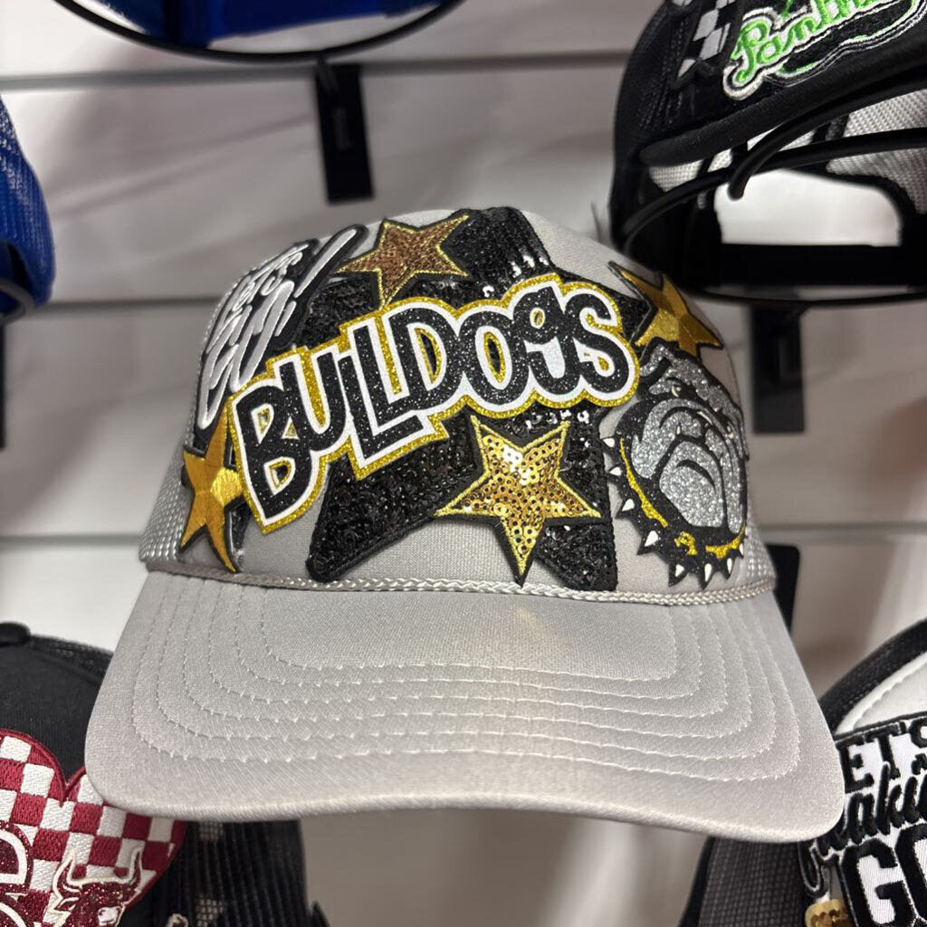 Gray OTTO bull dogs spirit hat w bull dog and lettering