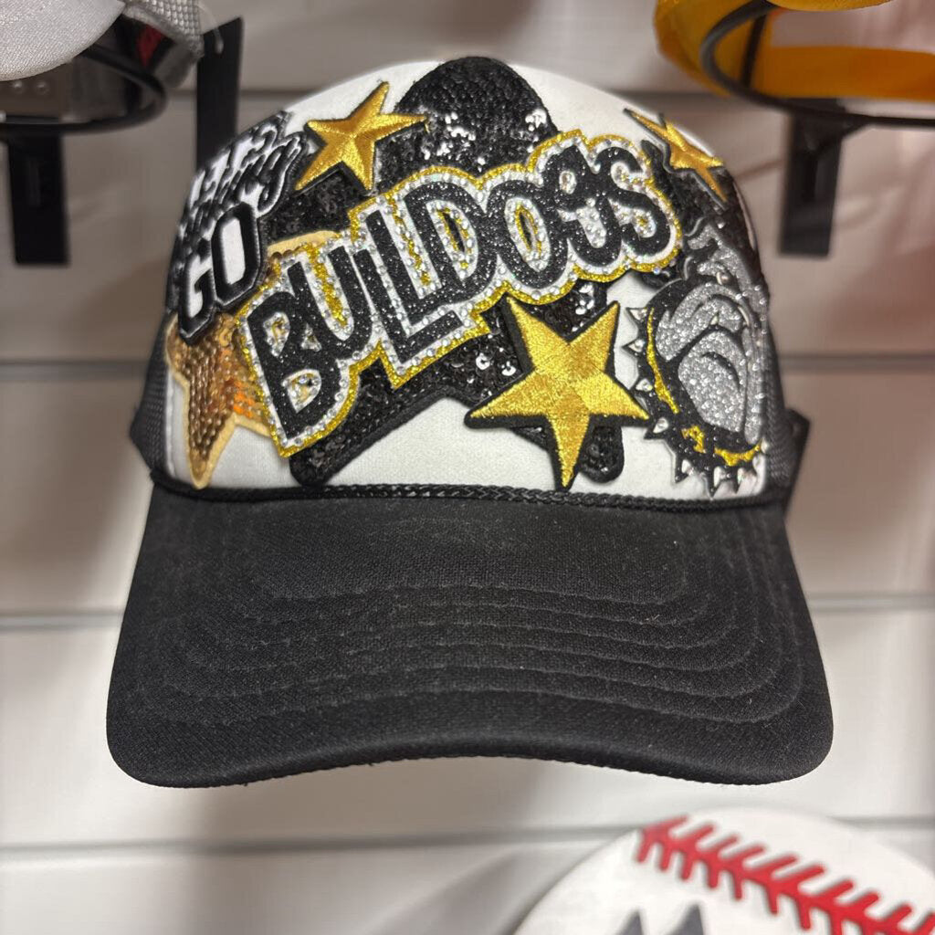 Black and white Otto bulldogs w rhinestones and bull dog