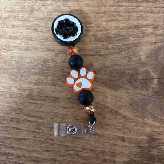 Badge Reel Pine Paw Print