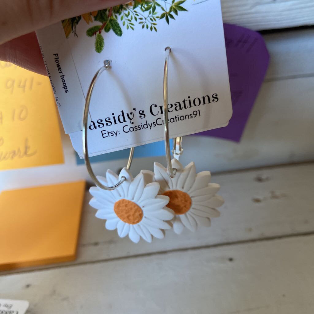 Large Daisy Hoops